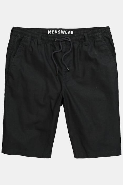 Men+ Leinenmix-Bermuda, Relaxed Fit, Elastikbund, bis 8 XL