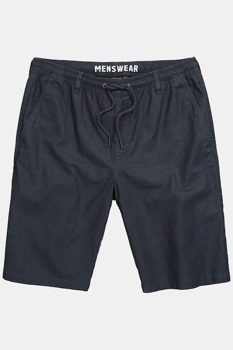 Men+ Leinenmix-Bermuda, Relaxed Fit, Elastikbund, bis 8 XL