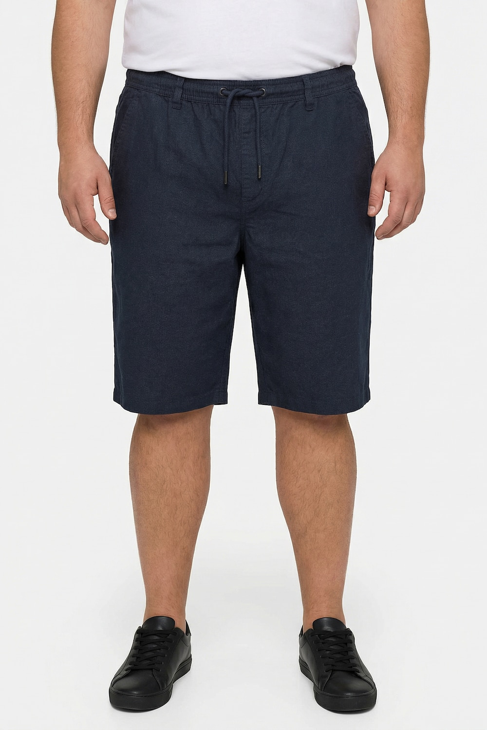 Men+ Leinenmix-Bermuda, Relaxed Fit, Elastikbund, bis 8 XL