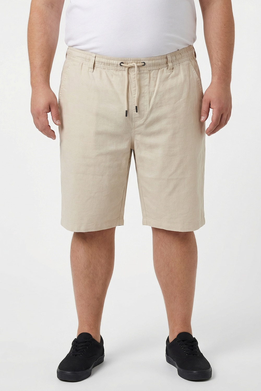 Leinenmix-Bermuda, Relaxed Fit, Elastikbund, bis 8 XL