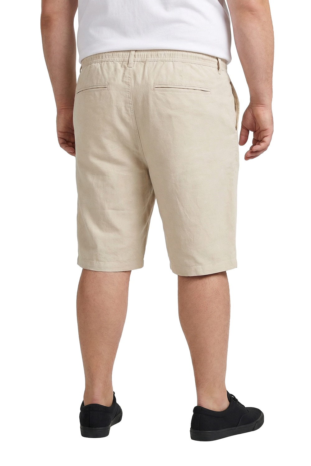 Stora storlekar Shorts i linnemix, Her, beige, storlek: L, Linne/Bomull, Men Plus