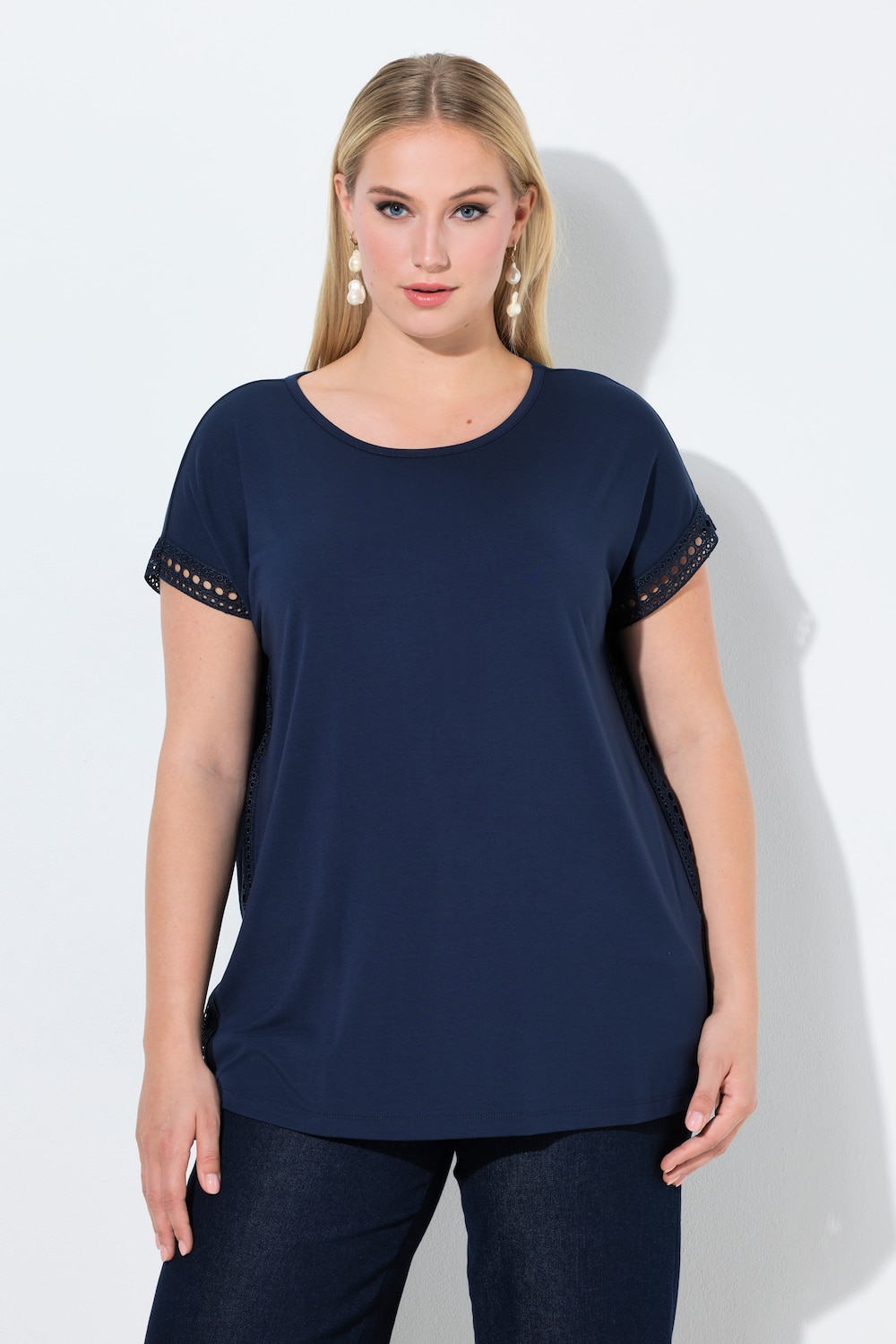 Thumbnail - Große Größen T-Shirt, Damen, blau, Größe: 50/52, Viskose/Polyester, Ulla Popken