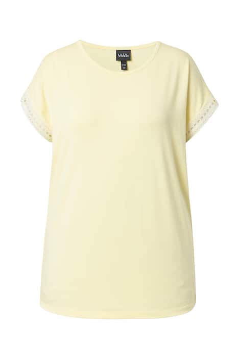 Tričko, děrovaná výšivka, Classic, kulatý výstřih, krátké rukávy