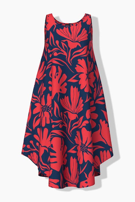High Contrast Tropical  Sleeveless A-Line Dress