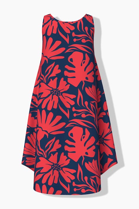 High Contrast Tropical  Sleeveless A-Line Dress