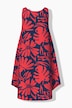 High Contrast Tropical  Sleeveless A-Line Dress