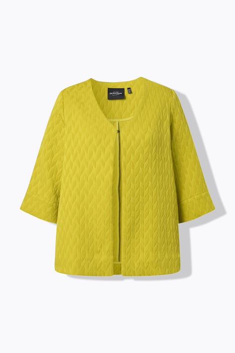 Jas, haaksluiting, V-hals, 3/4-mouwen