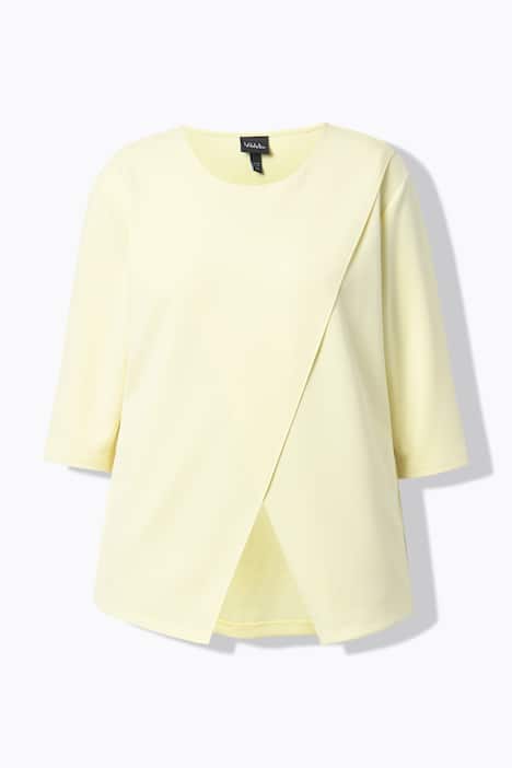 Sweatshirt, asymmetrisch, ronde hals, 3/4-mouwen, modalmix