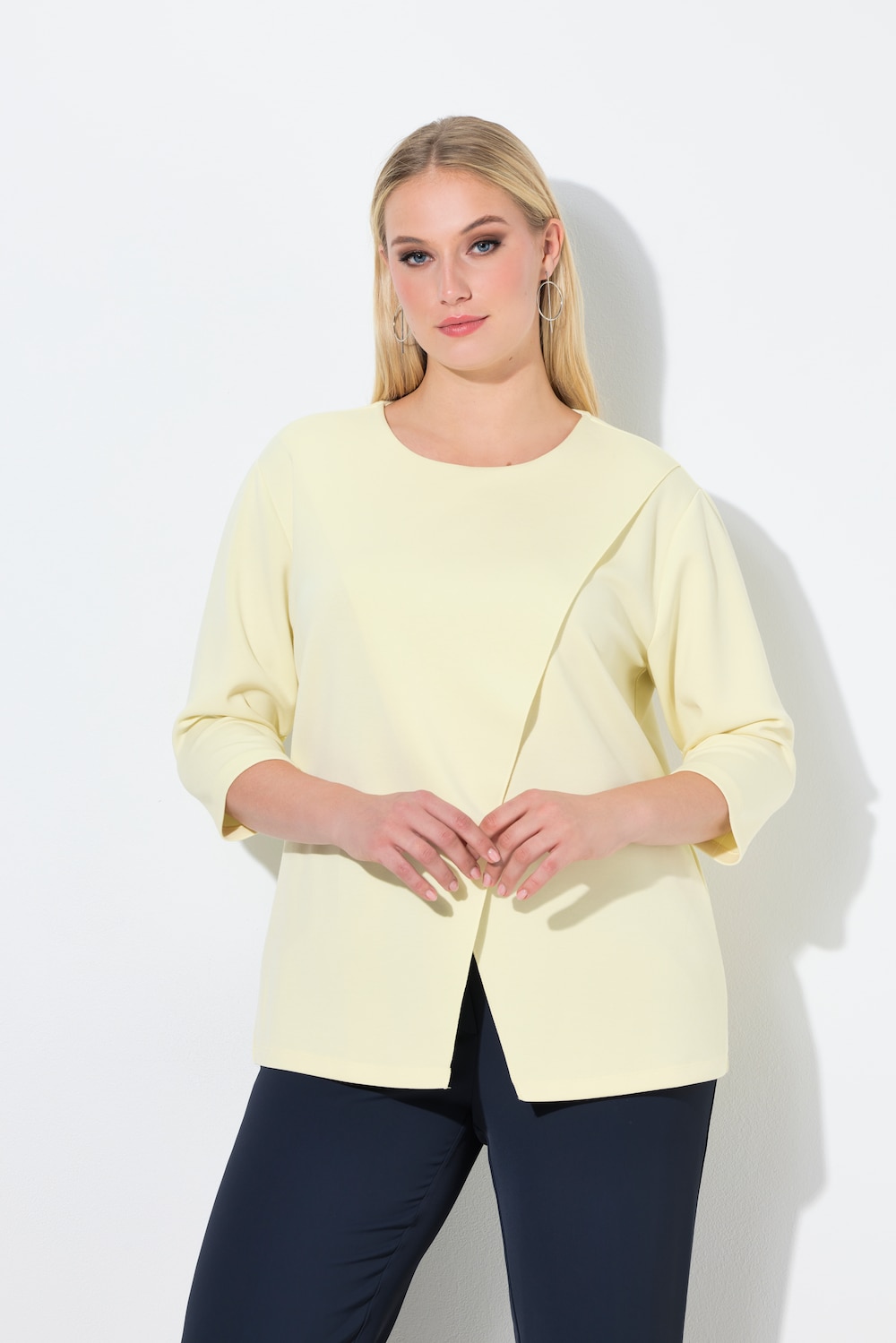 Große Größen Sweatshirt, Damen, beige, Größe: 42/44, Synthetische Fasern/Polyester, Ulla Popken