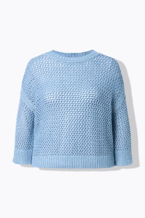 Pullover, Pailletten, Oversized, Rundhals, 3/4-Arm