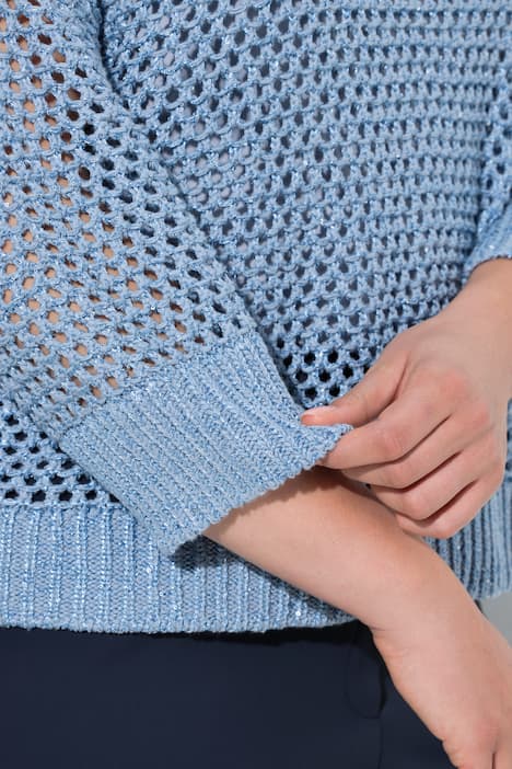 Pullover, Pailletten, Oversized, Rundhals, 3/4-Arm