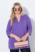 Tunika-Shirt, A-Linie, Tunika-Ausschnitt, 3/4-Arm