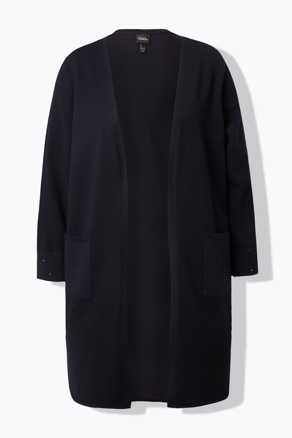 Stora storlekar Lång stickad kofta, Dam, blå, storlek: 46/48, Polyester/Viskos/Syntetfibrer, Ulla Popken