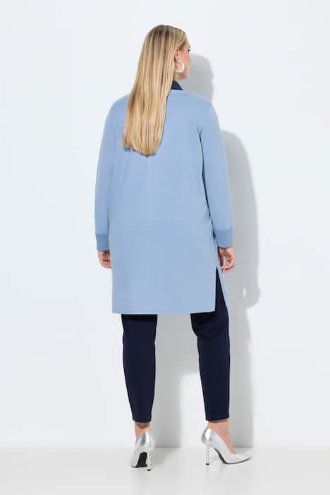 Lang vest, pailletten, V-hals, lange mouwen