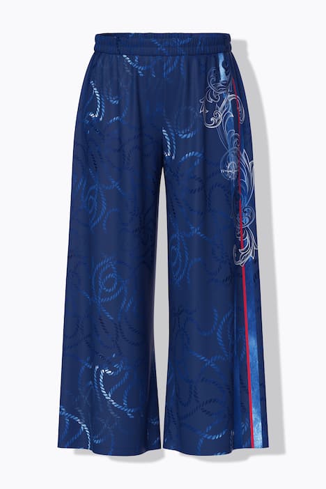 Palazzohose, Kordelmuster, weites Bein, Elastikbund