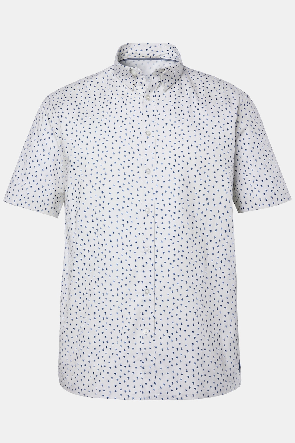 Men+ skjorte, kortærmet, Kent-krave, minimalt mønster, Comfort Fit, til 8XL