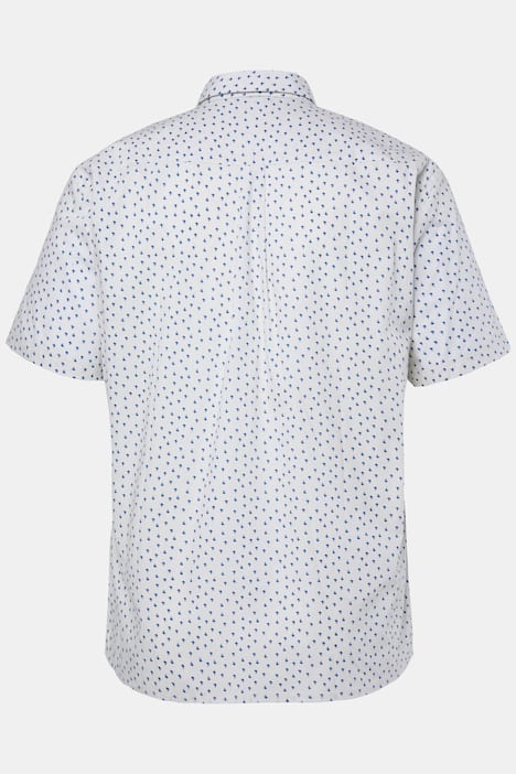 Men+-paita, lyhyet hihat, kent-kaulus, pienikuvioinen kuosi, Comfort Fit, suurin koko 8XL