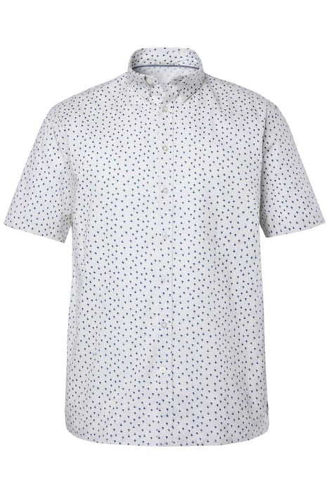 Košile Men+, krátké rukávy, Kent límeček, drobný vzor, Comfort střih, do 8XL