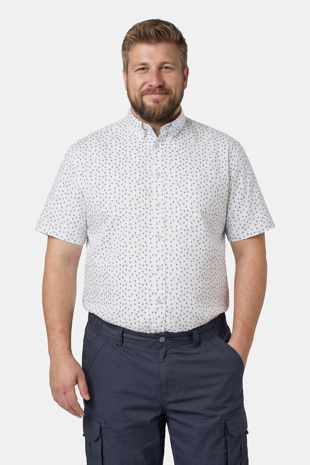 Hemd, Halbarm, Kentkragen, Minimalmuster, Comfort Fit, bis 8 XL