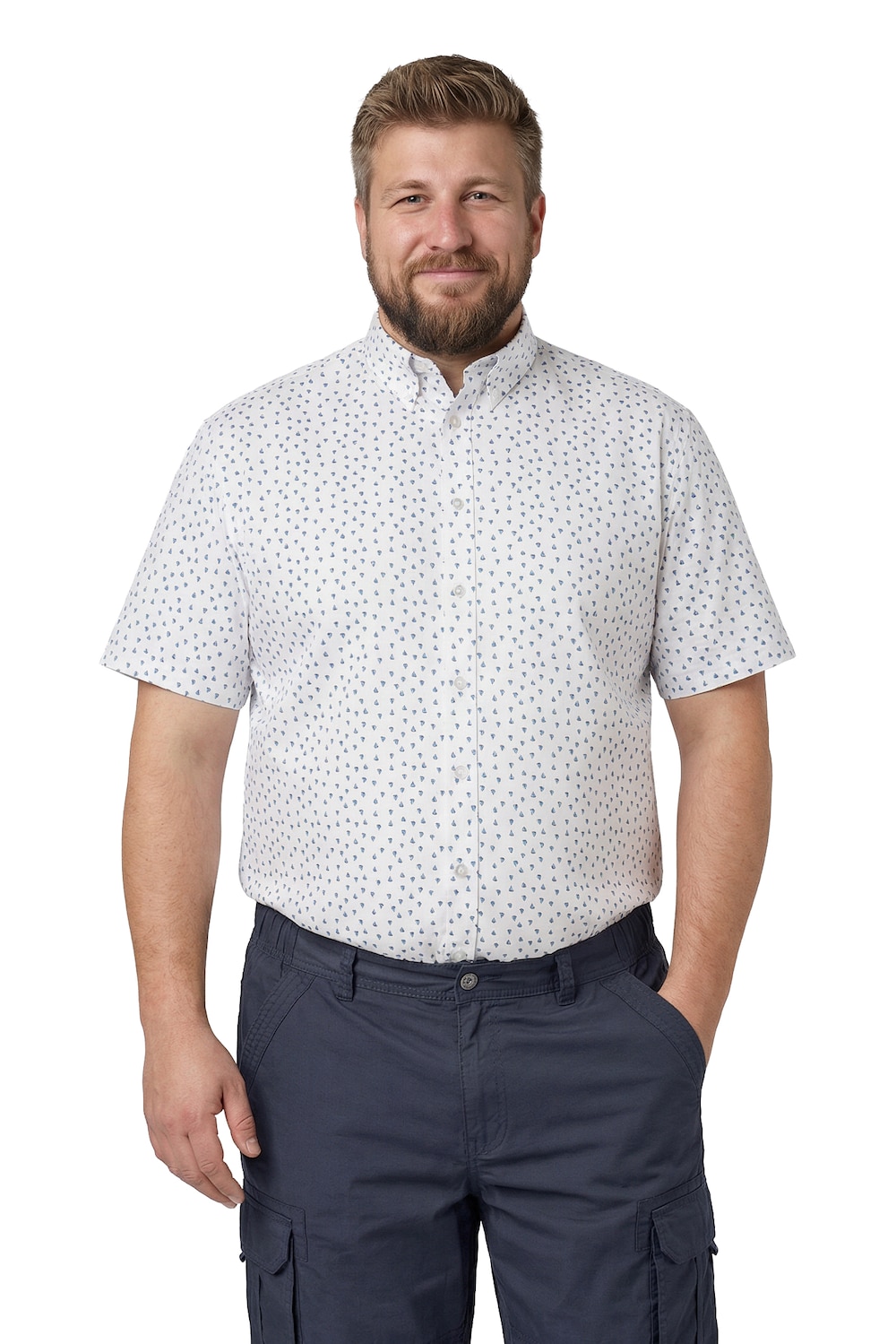 Stora storlekar Skjorta, Her, blå, storlek: 8XL, Bomull, Men Plus