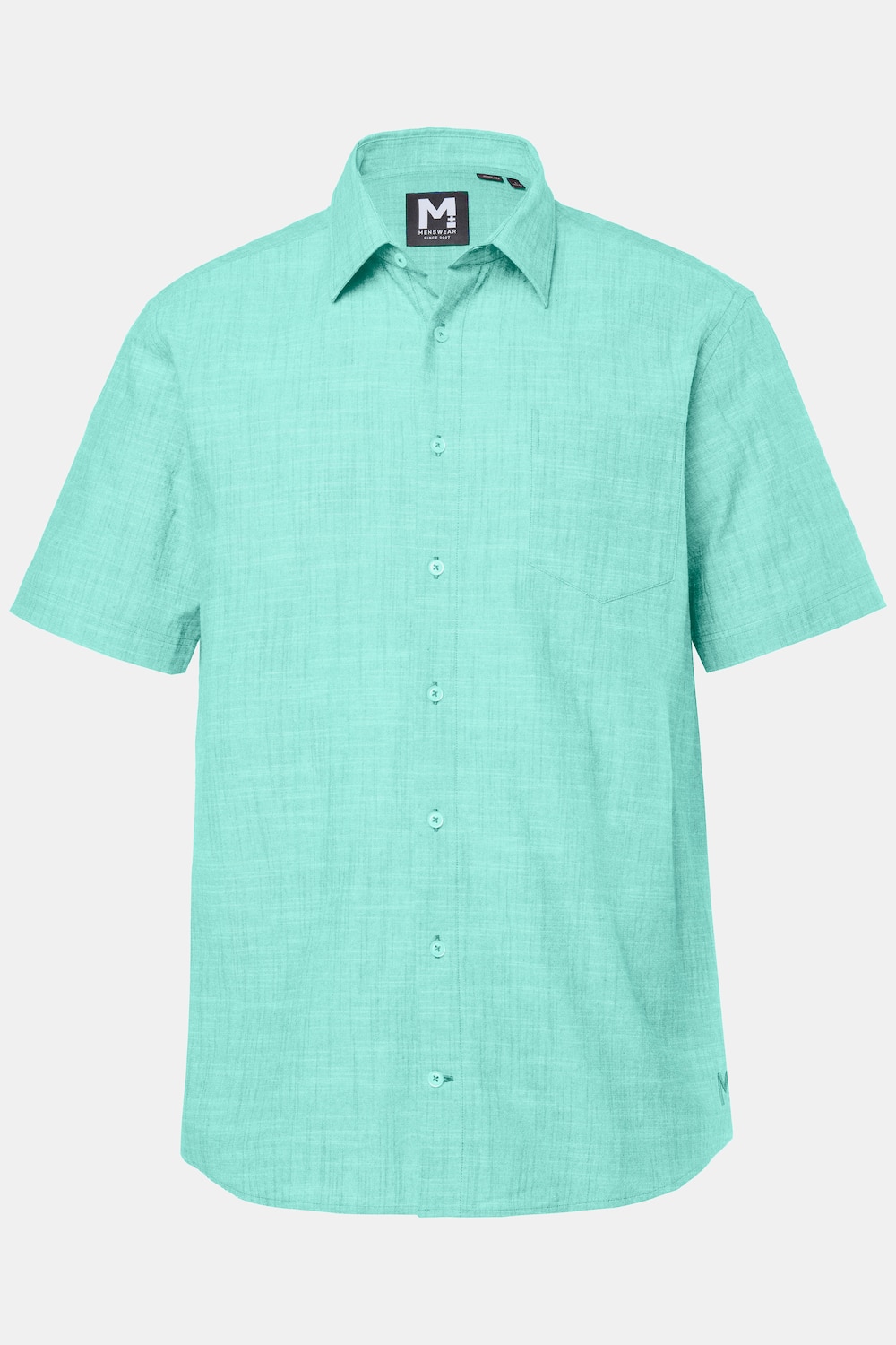 Men+ overhemd, korte mouwen, kentkraag, linnenlook, Comfort Fit, tot 8XL