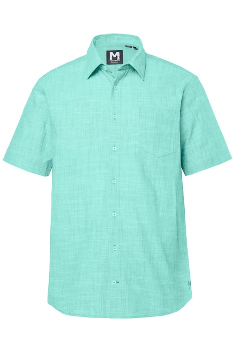 Košile, lněná směs, krátké rukávy, Kent límeček, lněný vzhled, Comfort střih, do 8XL