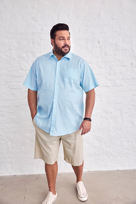 Hemd, Halbarm, Kentkragen, Leinenoptik, Comfort Fit, bis 8 XL