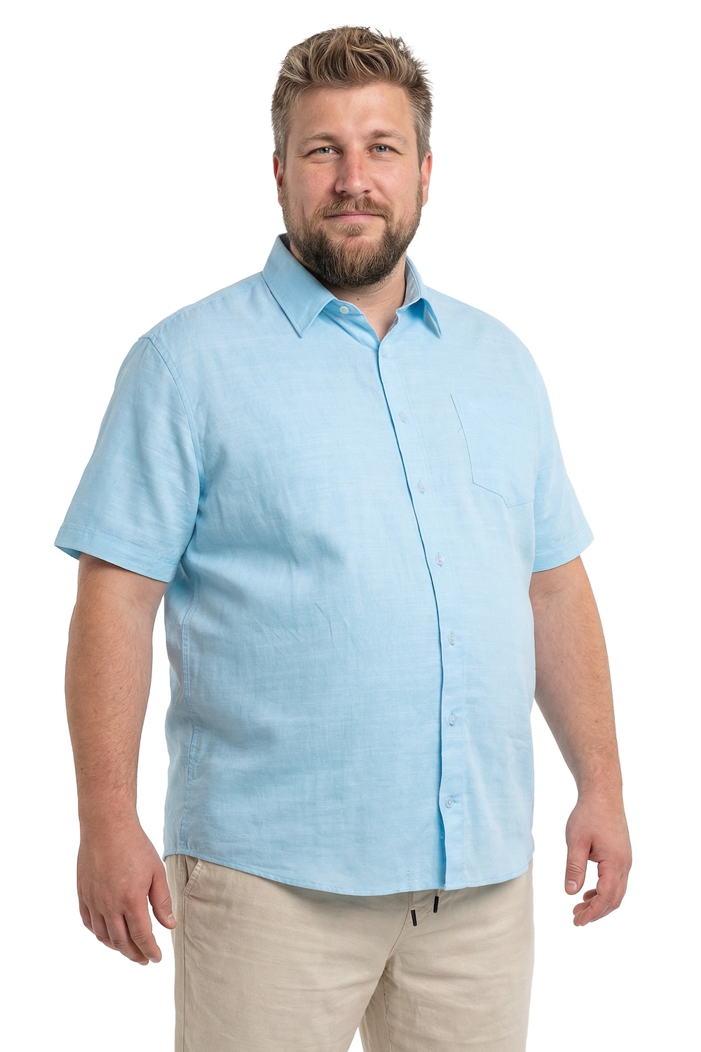 Stora storlekar Skjorta, Her, turkos, storlek: 7XL, Bomull, Men Plus