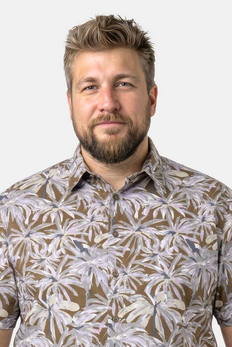 Men+ Hemd, Halbarm, Kentkragen, Print, Comfort Fit, bis 8 XL