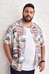 Viskose-Hemd, Halbarm, Alloverprint, Cubakragen, Cuba Fit, bis 8 XL