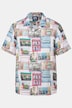 Men+ Viskose-Hemd, Halbarm, Alloverprint, Cubakragen, Cuba Fit, bis 8 XL