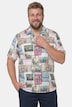 Men+ Viskose-Hemd, Halbarm, Alloverprint, Cubakragen, Cuba Fit, bis 8 XL