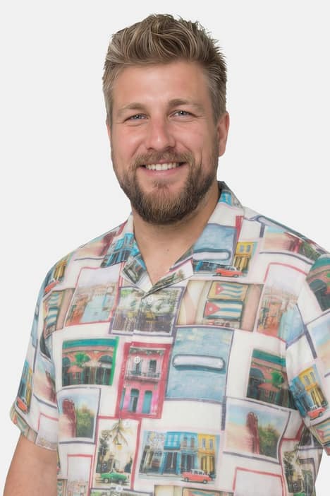 Men+ Viskose-Hemd, Halbarm, Alloverprint, Cubakragen, Cuba Fit, bis 8 XL