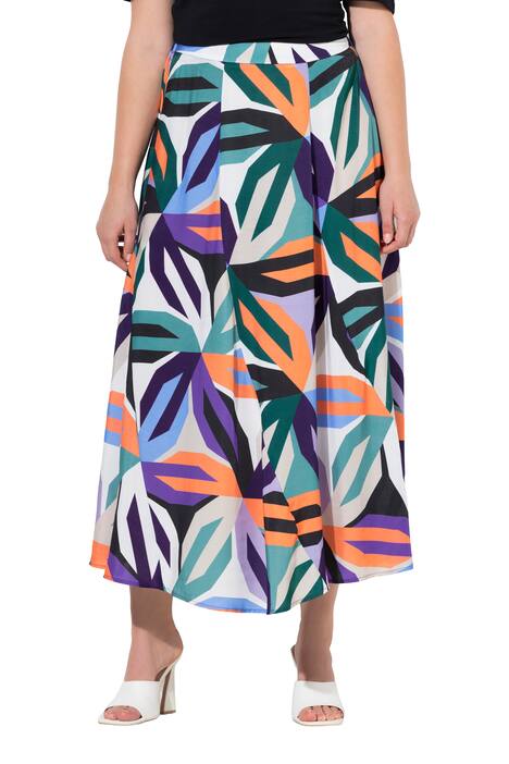 Maxi sukně, květy, A střih, elastický pas