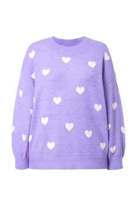 Svetr, oversize střih, srdíčka