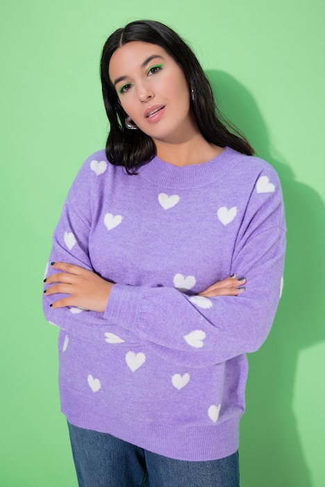 Pullover, Oversize Shape, Hearts