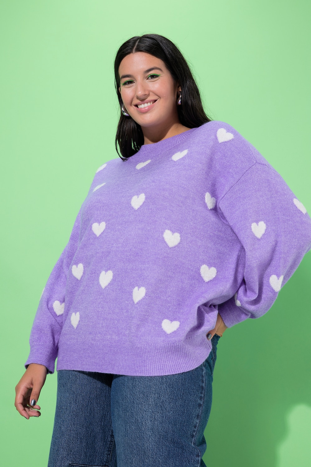 Pullover, Oversize Shape, Hearts