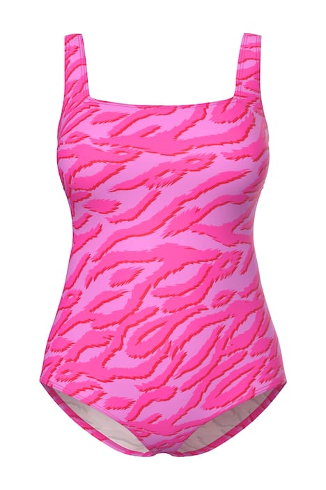 Plavky, neonový tygří vzor, měkké košíčky, nastavitelná ramínka