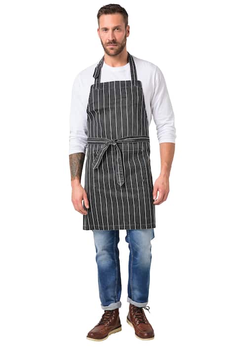 Zástěra JP1880, džínová, pruhy, nastavitelná do 7XL