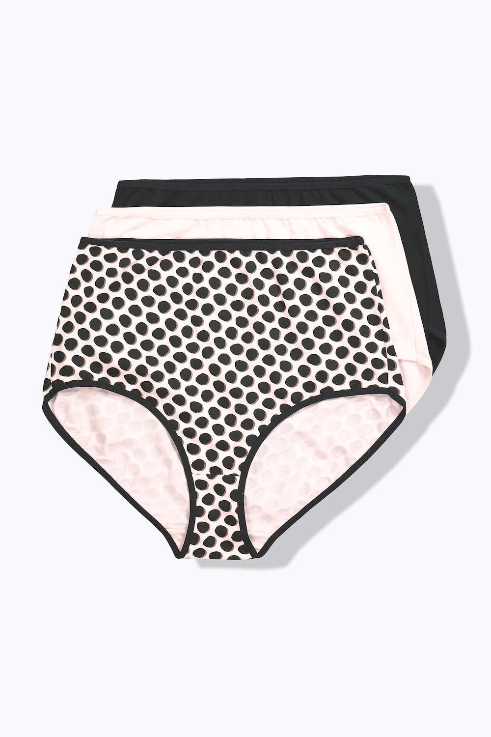 Maxislips, 3er-Pack, Punkte/ einfarbig