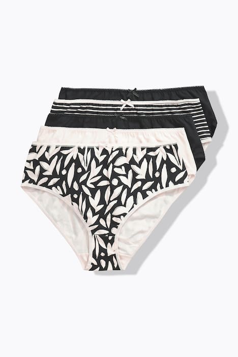 Midislips, 5er-Pack, gemustert/ einfarbig