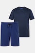 Men+ Schlafanzug, Zweiteiler, T-Shirt, Streifen-Shorts, bis 8 XL