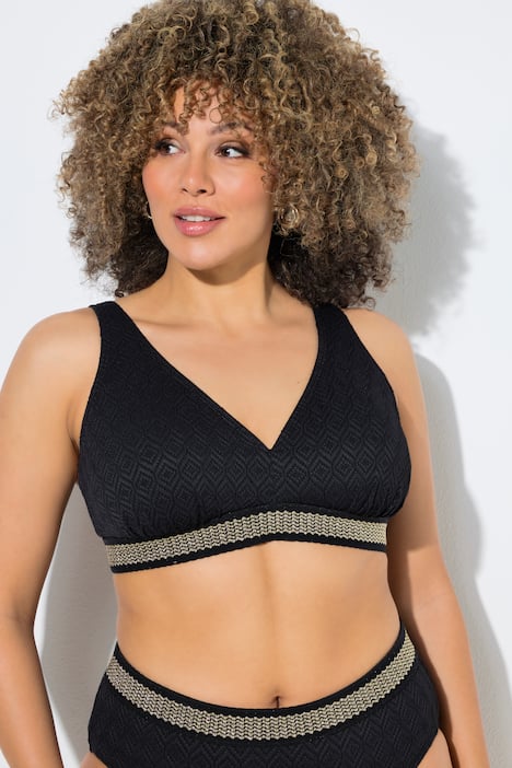 Bikini, goudkleurige galon, zachte cups, verstelbare bandjes