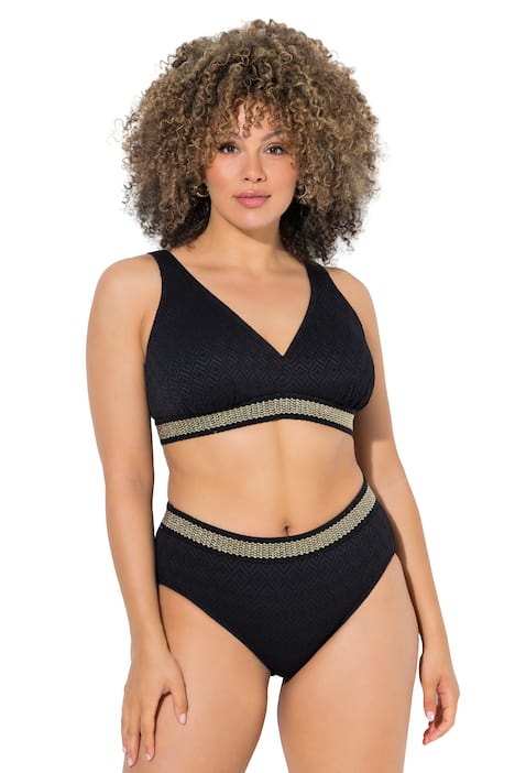 Bikiny, zlaté okraje, měkké košíčky, nastavitelná ramínka