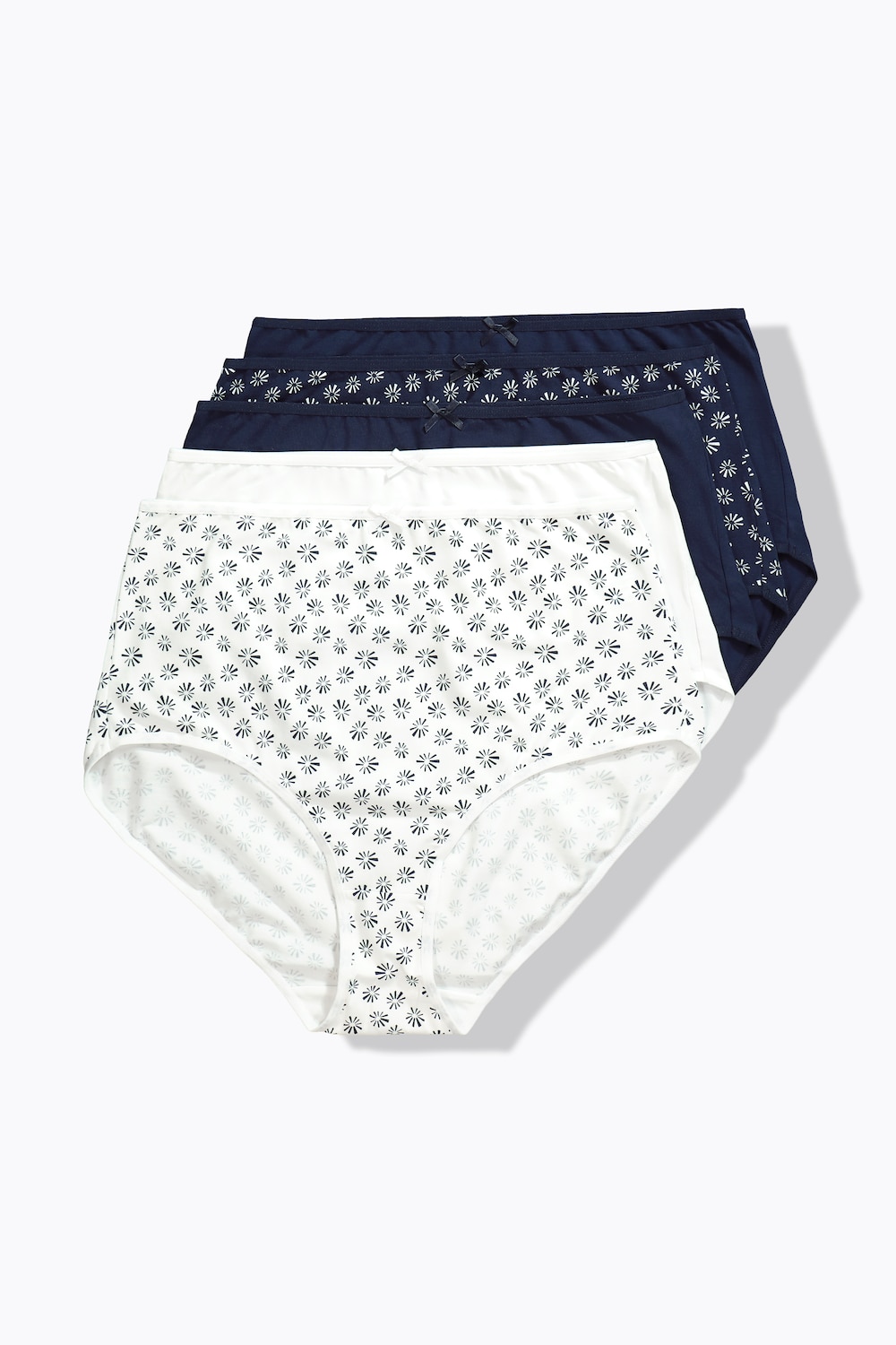 Maxislips, 5er-Pack, Blüten/ einfarbig