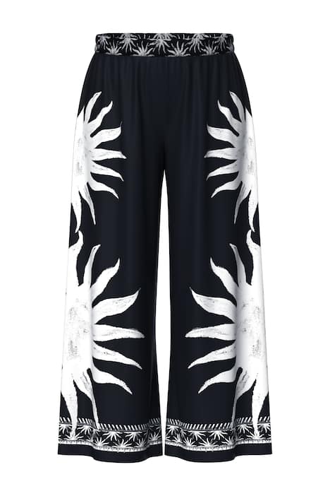 Palácové kalhoty, slunce, široké nohavice, elastický pas