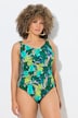 Maillot de bain avec fronces et bonnets souples, motif jungle, matière recyclée