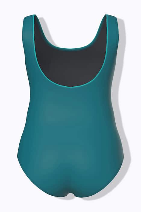 Badeanzug, Zierstreifen, ohne Softcups, Rundhals