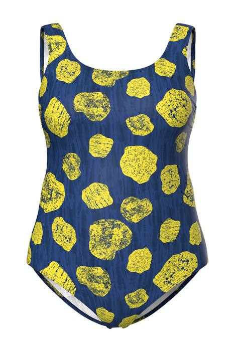 Plavky, puntíky, bez měkkých košíčků, kulatý výstřih