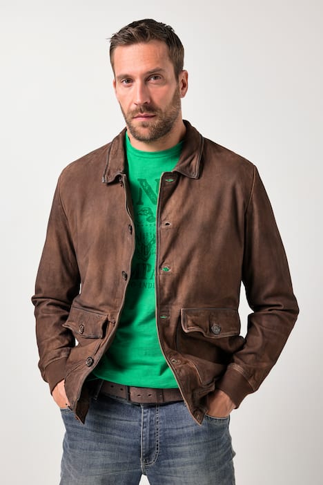 JP1880 Leder-Blouson, Leder, feinstes Ziegen-Veloursleder, Vintage Look, bis 7 XL